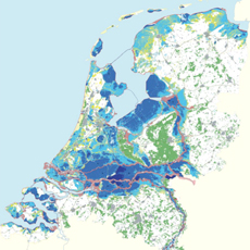 Flood risk map of the Netherlands